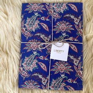 Liberty London Navy Floral Linen Tea Towel 19.5" x 27.5" Boho Cottage core NEW